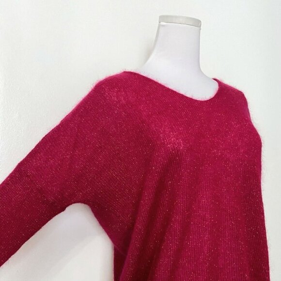 NWT DES PETITS HAUTS ANAHI RASPBERRY METALLIC SUPERKID MOHAIR SILK BLEND SWEATER - Picture 4 of 10